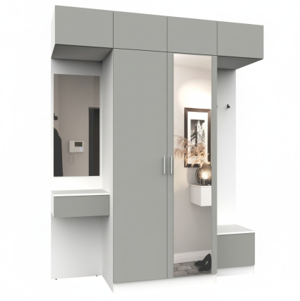 Набор мебели для прихожей "Марсель-263" МР 01-263 В2490 Ш2000 Г580 (ЛДСП Шиншилла серая) Набор мебели для прихожей "Марсель-263" МР 01-263 В2490 Ш2000 Г580 (ЛДСП Шиншилла серая)